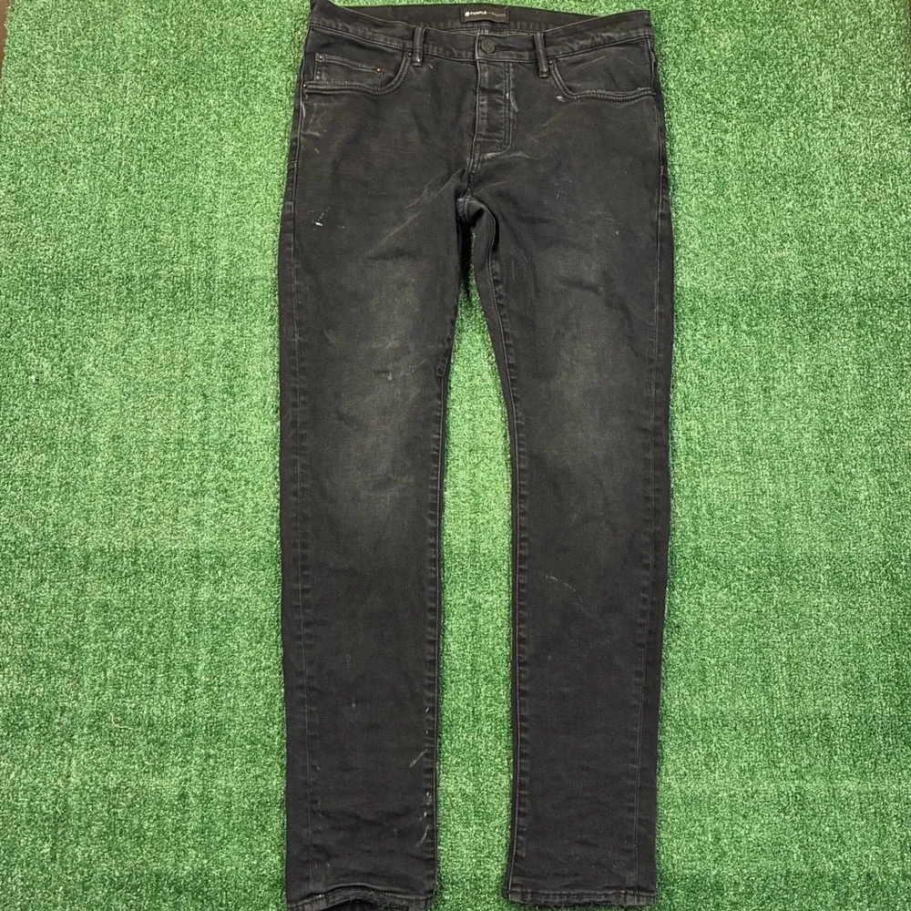 Purple Brand P001 Black Skinny Jeans Men's Size 34x32 Stretch Designer Denim